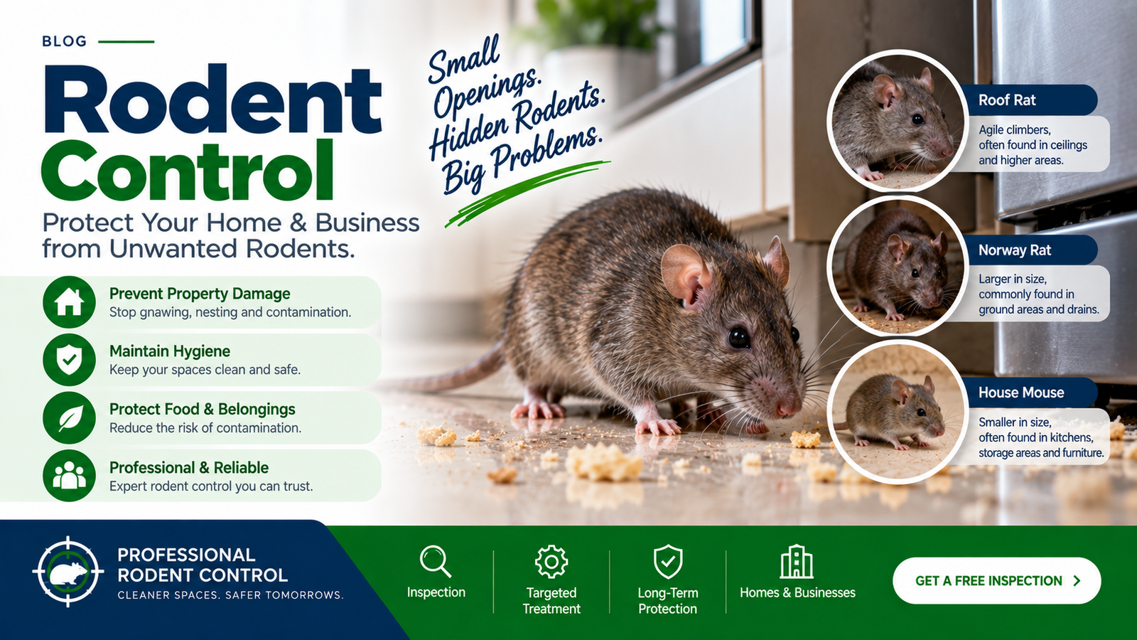 RODENT CONTROL Protect Your Home & Business from Unwanted Rodents “Small Openings. Hidden Rodents. Big Problems.”